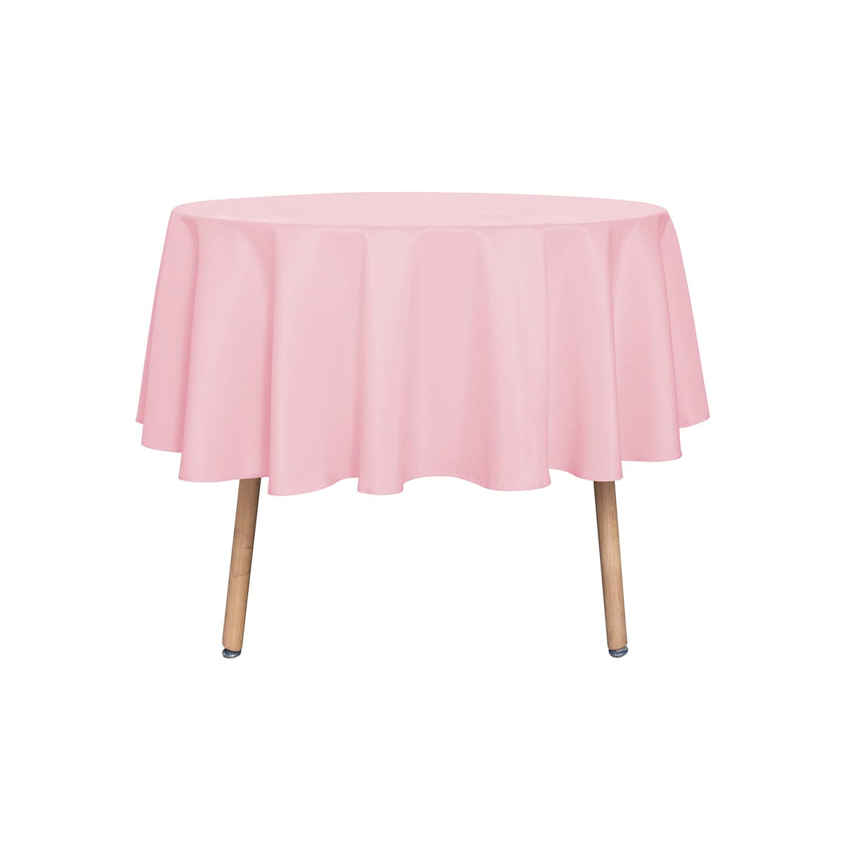 sancua 90 Inch Round Tablecloth Fit 30-72 Inch Tables, White 6 Pack Circle