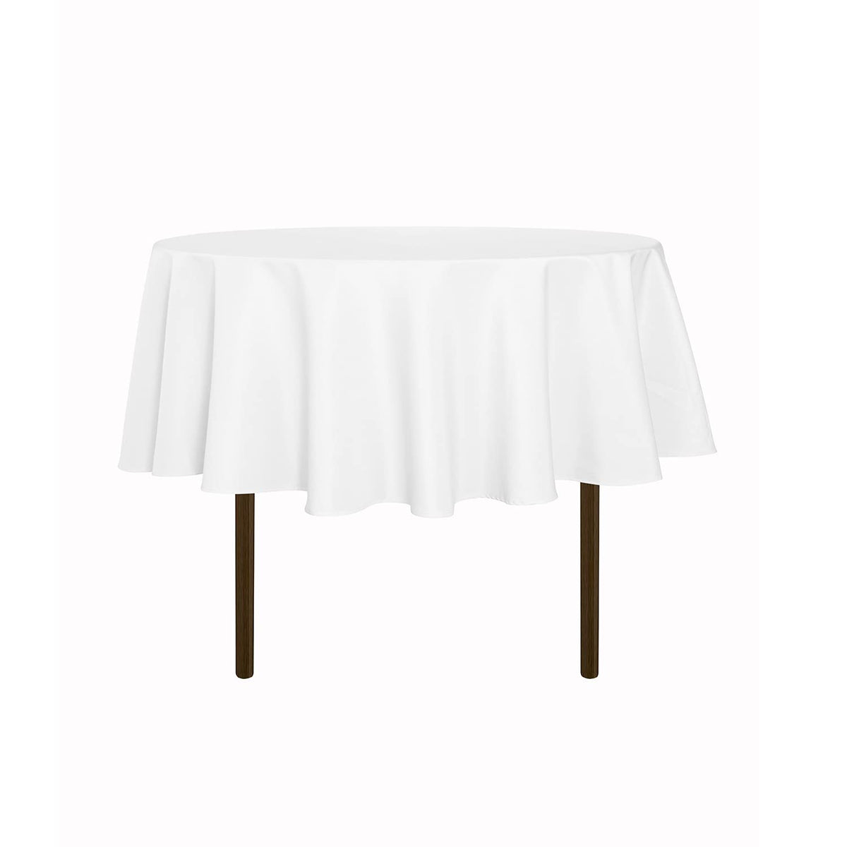 sancua 90 Inch Round Tablecloth Fit 30-72 Inch Tables, White 6 Pack Circle