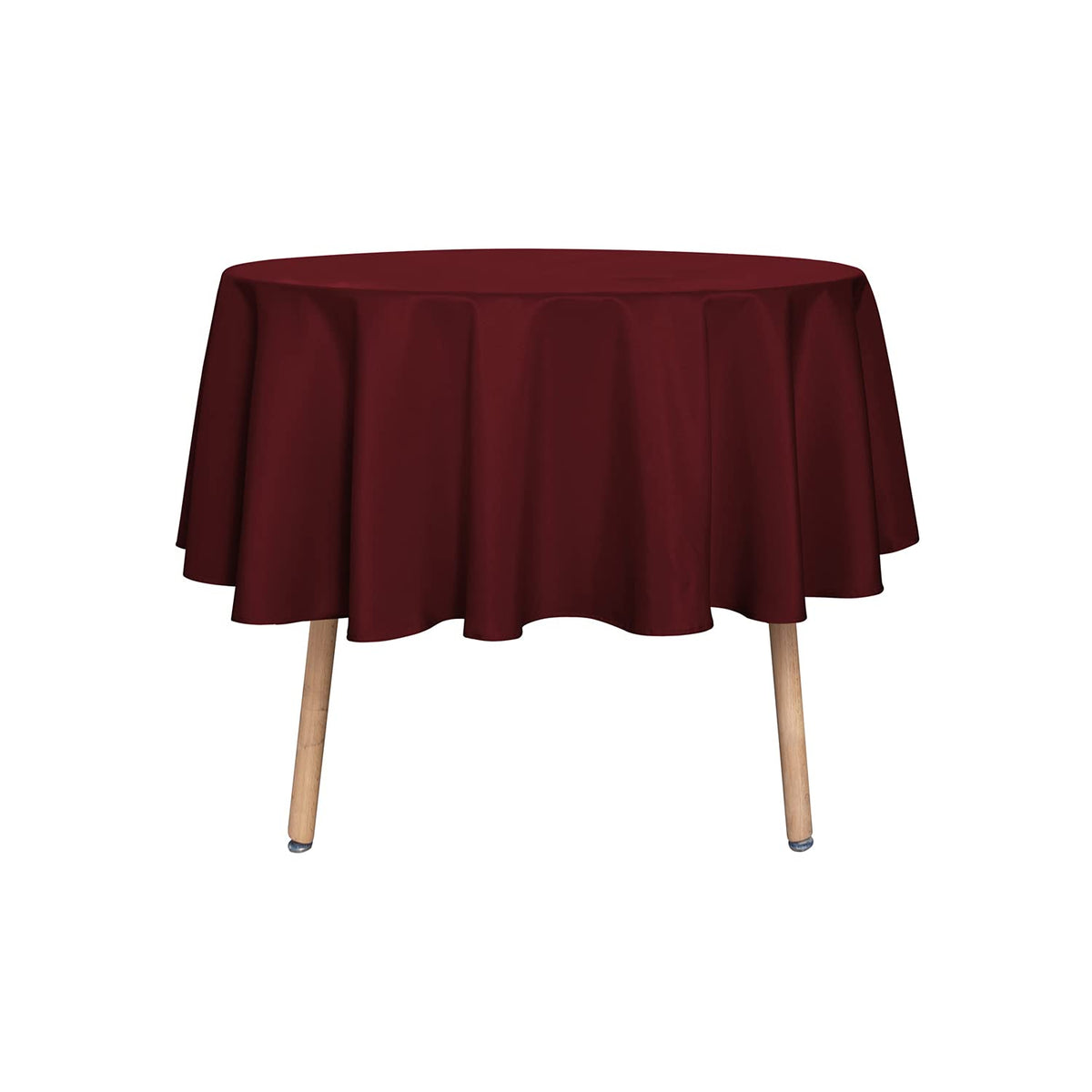 sancua 90 Inch Round Tablecloth Fit 30-72 Inch Tables, White 6 Pack Circle