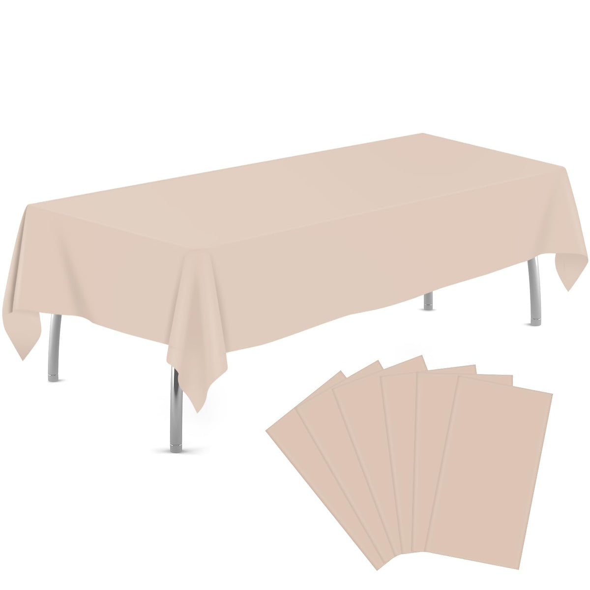 tujol Pink and White Checkered 6 Pack Plastic Table Cloth 54" x 108"