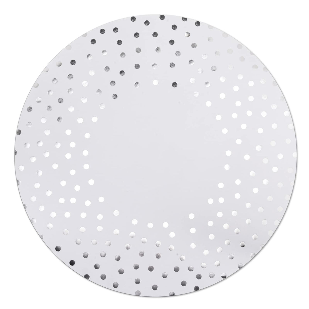 50 Pcs 14 Inch Black and Gold Foil Paper Place Mats Golden Polka Dots Round Placemats Disposable Decorative Table Mats for Wedding Banquet Party Home Dining Table Decor