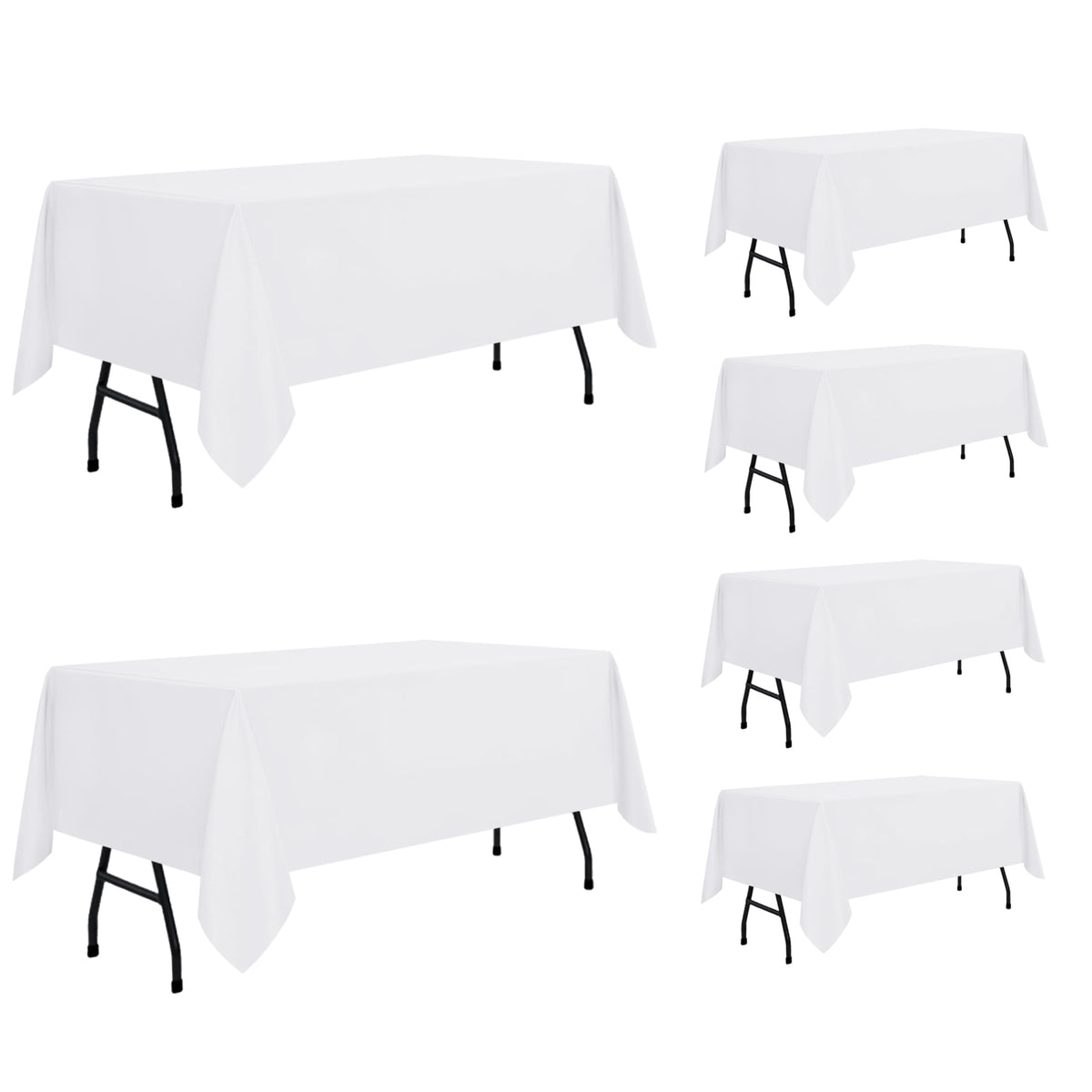 sancua White Table Cloths Rectangular, 8 Pack 90x132 Inch Tablecloths