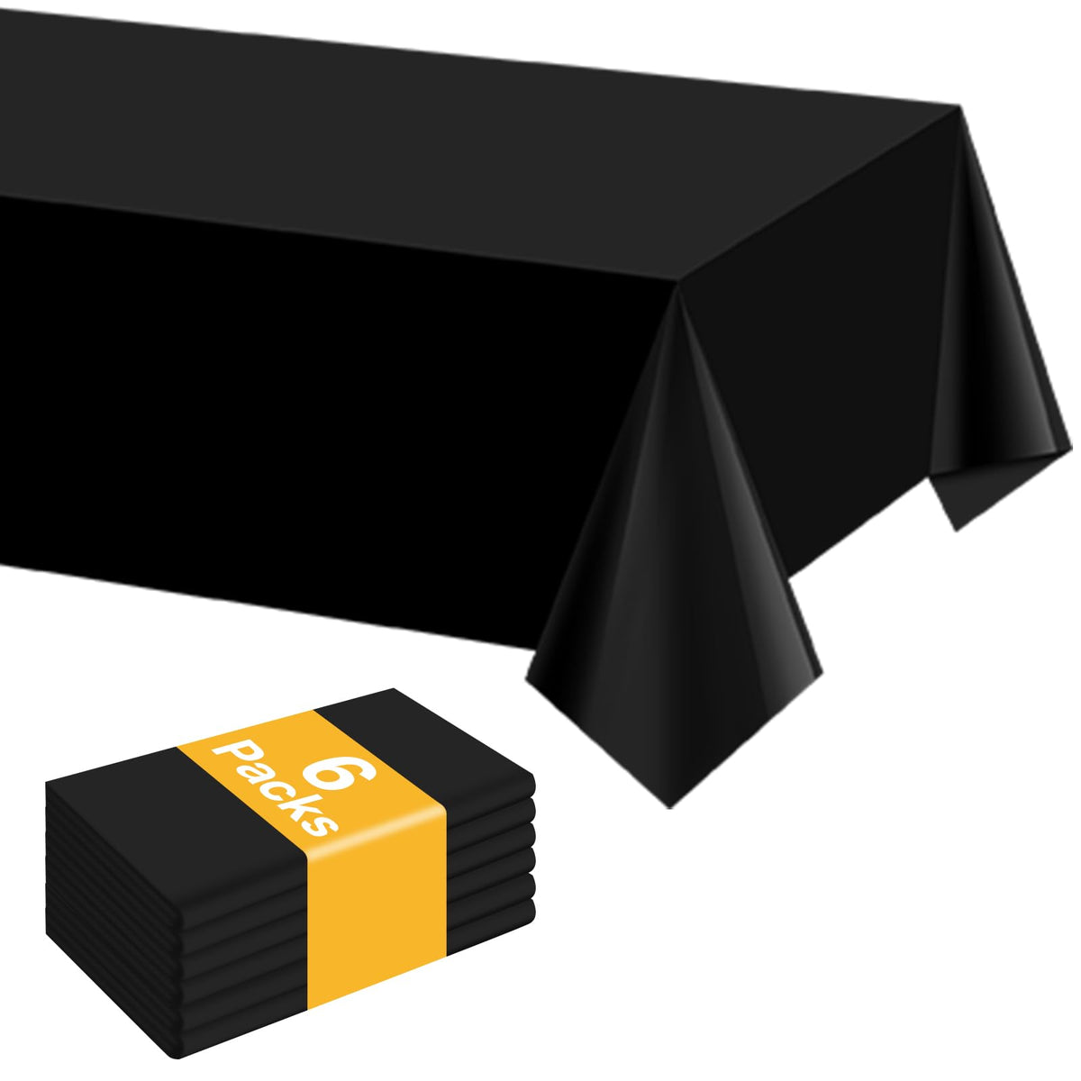 mwellewm 6Pc Plastic Table Cloth Disposable Tablecloth for Rectangle Tables