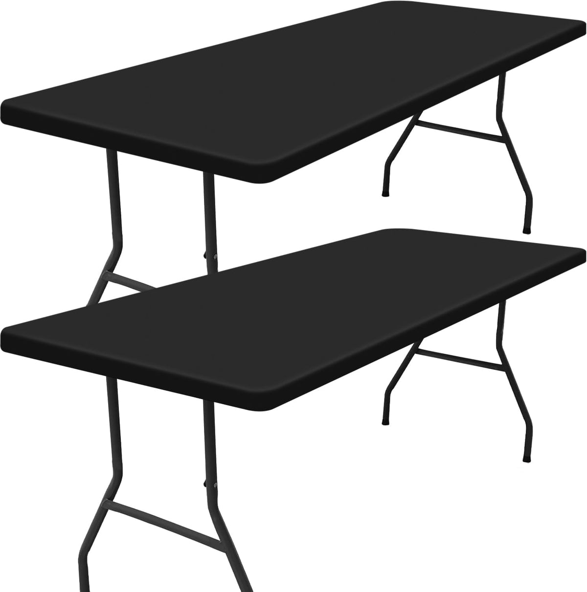Smiry Rectangle Tablecloth, Elastic Fitted Flannel Backed Vinyl Tablecloths for 6ft Folding Tables, Waterproof Wipeable Table Covers for Indoor, Outdoor, Picnic and Camping (Red, 30"x72")