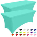 Smiry 2 Pack Spandex Table Cloth 6FT, Elastic Fitted Black Tablecloth