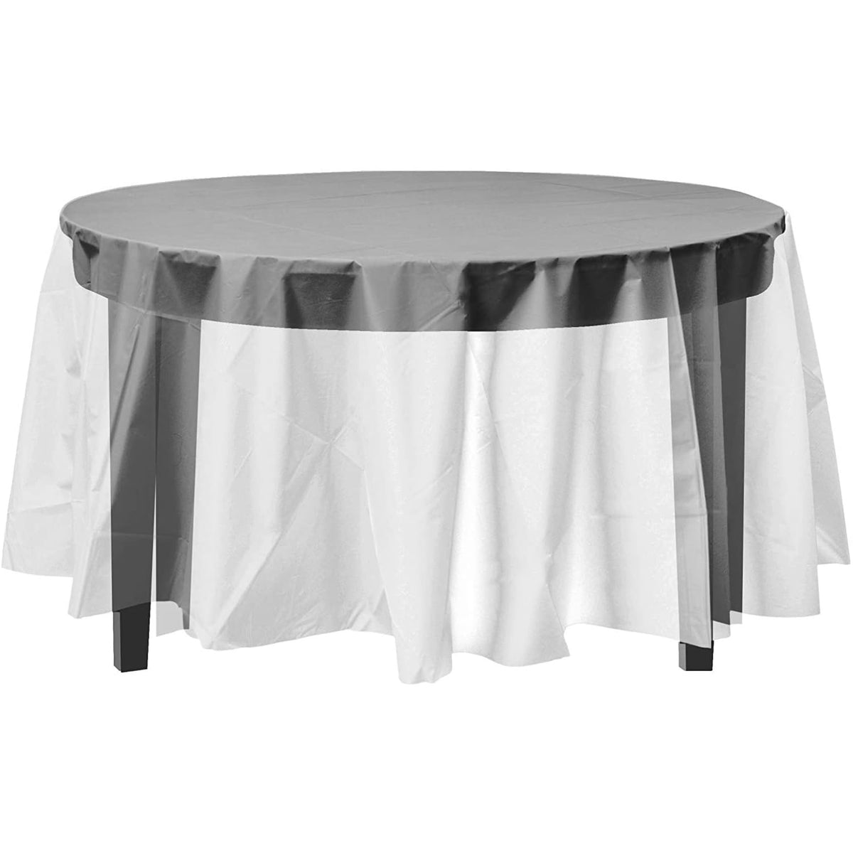 Exquisite Ivory Plastic Table Cloth Disposable 12 Pack, 54 x 108 Inch