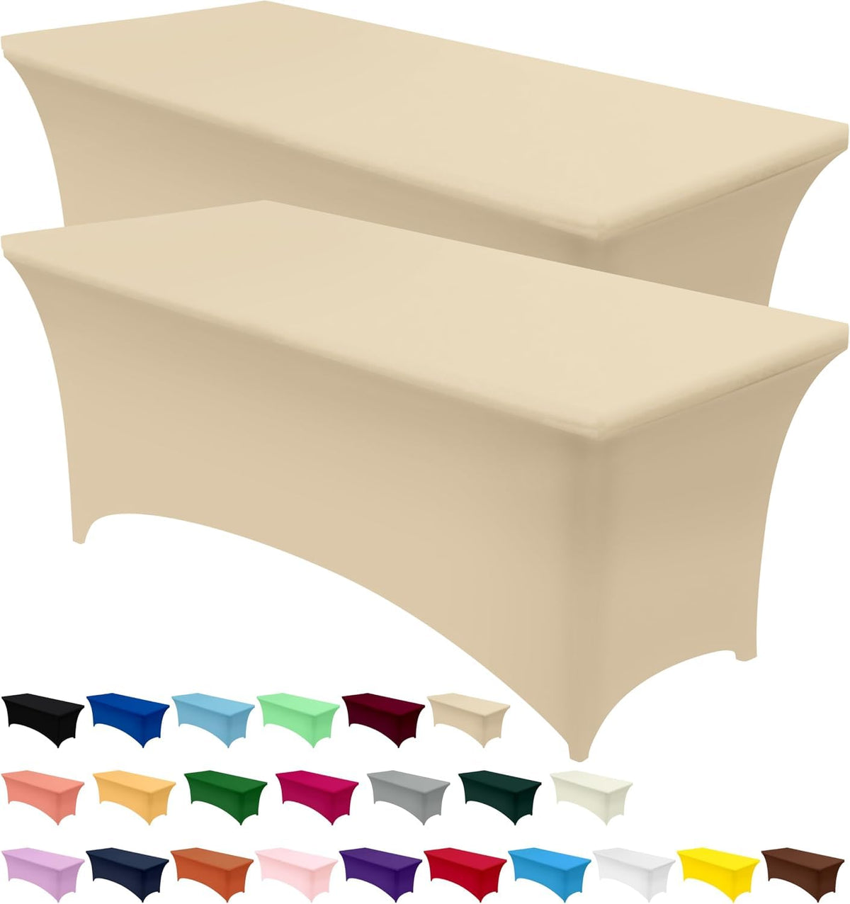 Utopia Kitchen Spandex Table Cloth 2 Pack [6FT, 72Lx30Wx30H Inch, Pink]