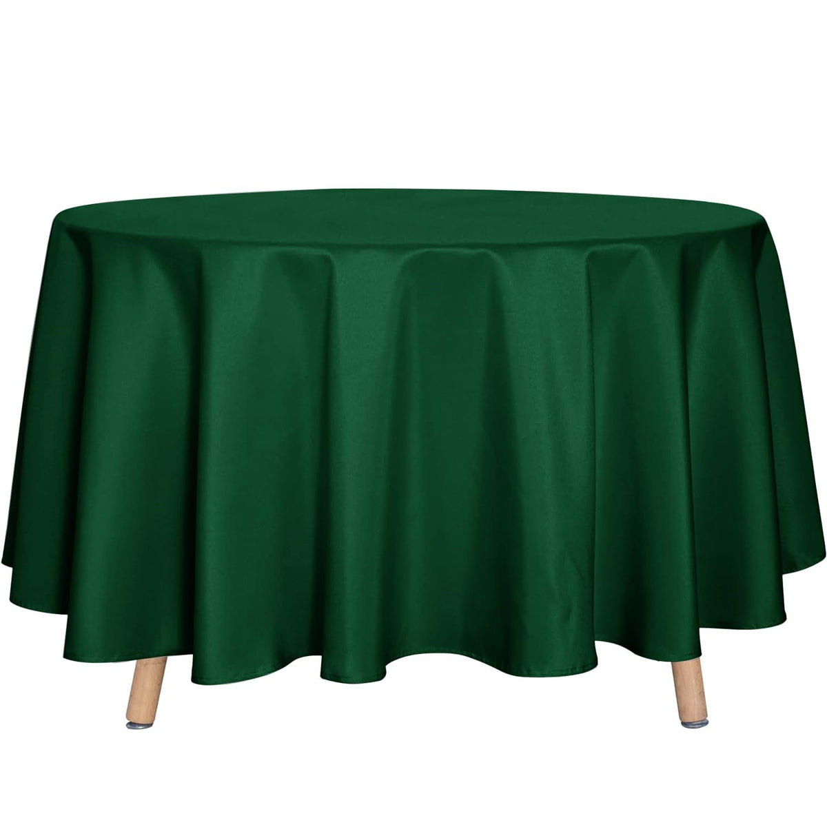 sancua 90 Inch Round Tablecloth Fit 30-72 Inch Tables, White 6 Pack Circle