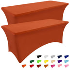Smiry 2 Pack Spandex Table Cloth 6FT, Elastic Fitted Black Tablecloth