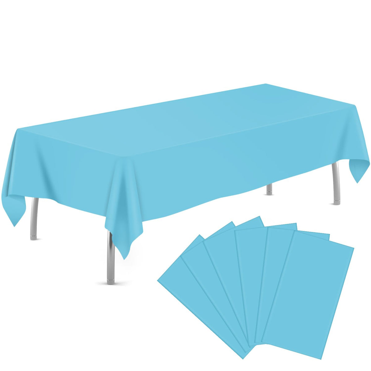 tujol Pink and White Checkered 6 Pack Plastic Table Cloth 54" x 108"