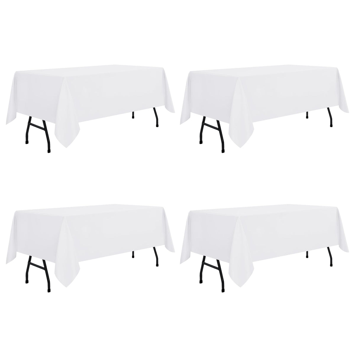 sancua White Table Cloths Rectangular, 8 Pack 90x132 Inch Tablecloths