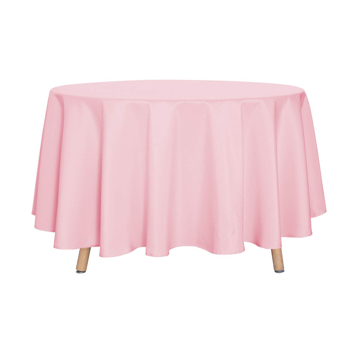 sancua 90 Inch Round Tablecloth Fit 30-72 Inch Tables, White 6 Pack Circle