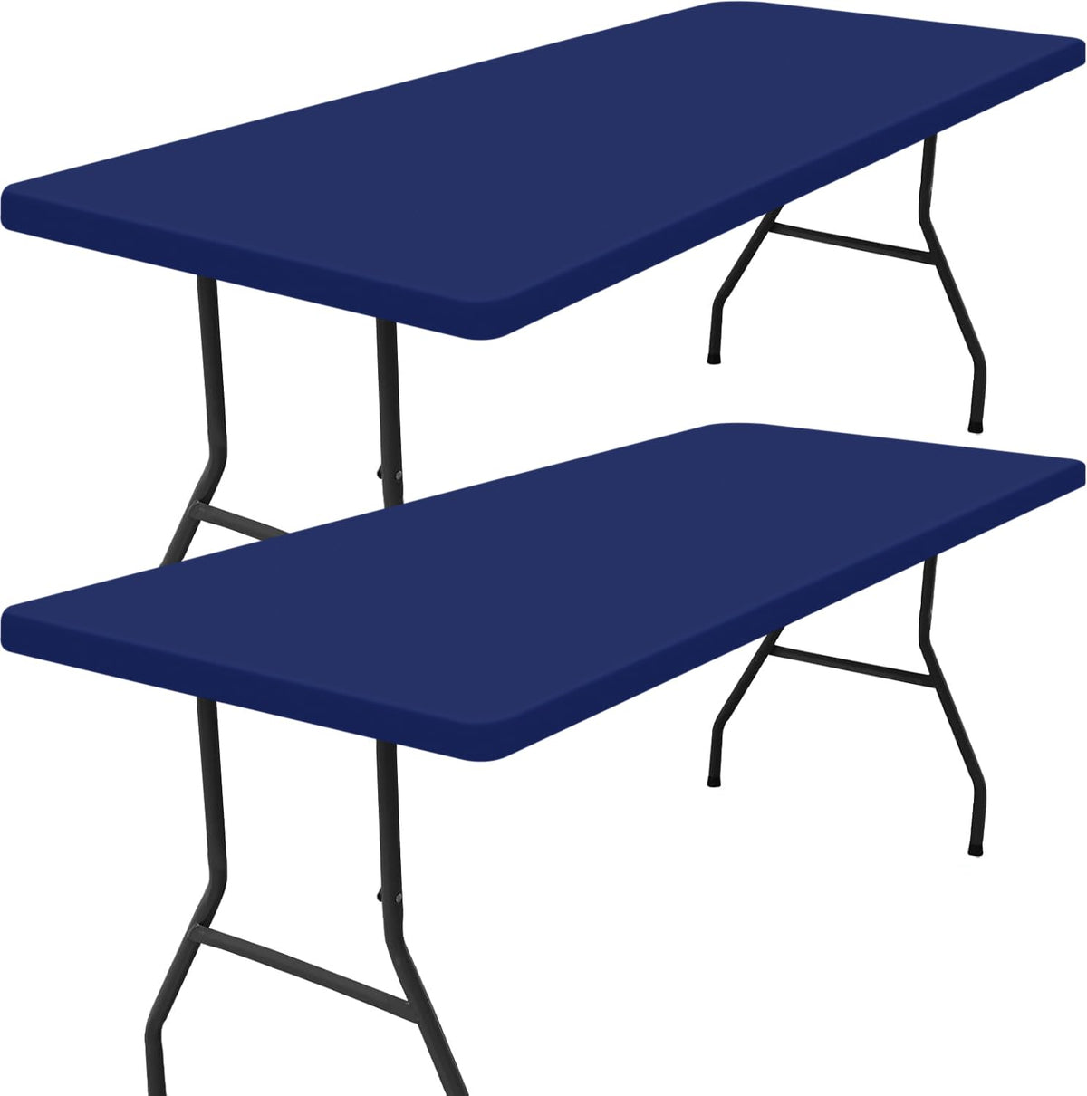 Smiry Rectangle Tablecloth, Elastic Fitted Flannel Backed Vinyl Tablecloths for 6ft Folding Tables, Waterproof Wipeable Table Covers for Indoor, Outdoor, Picnic and Camping (Red, 30"x72")
