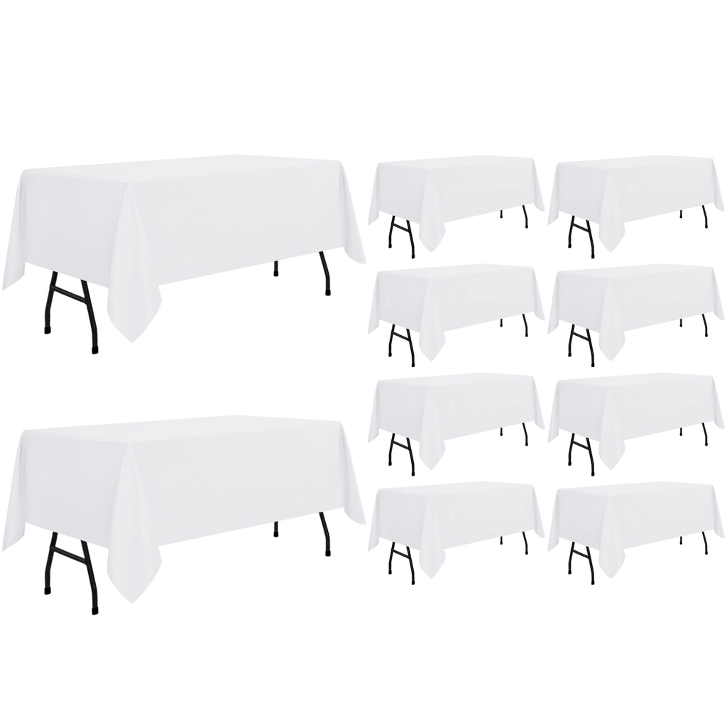 sancua White Table Cloths Rectangular, 8 Pack 90x132 Inch Tablecloths