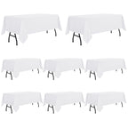 sancua White Table Cloths Rectangular, 8 Pack 90x132 Inch Tablecloths