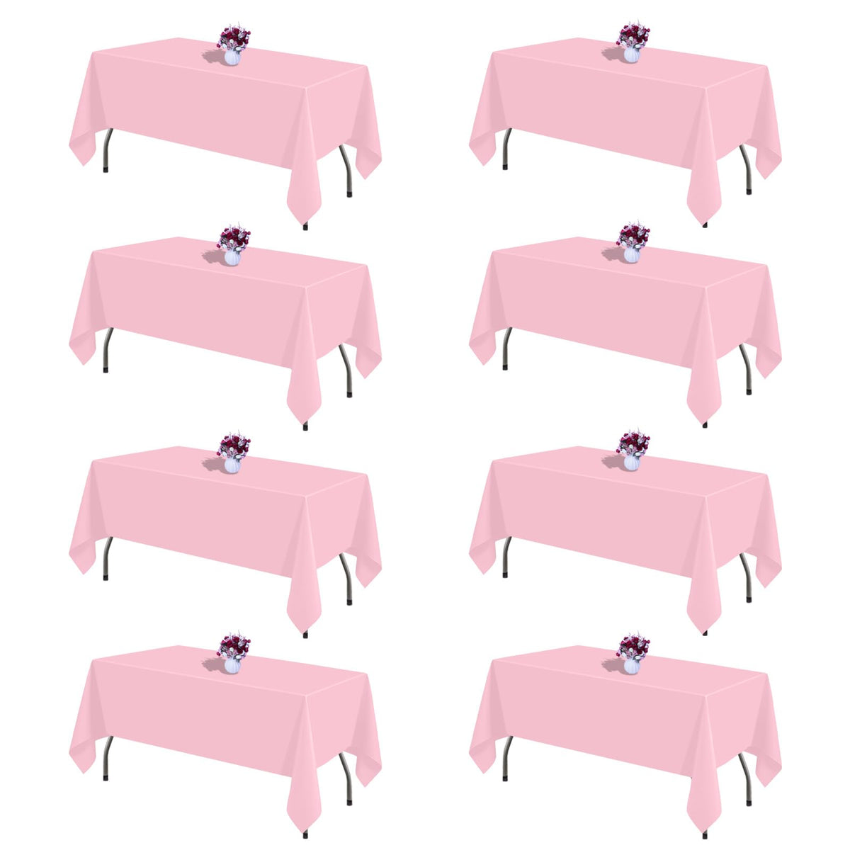 Black Tablecloths Rectangle 60 x 102 Inch, 12 Pack