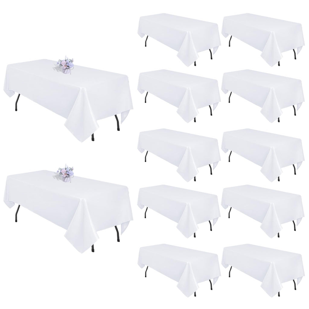 12 Pack 60 x 102 Inch Black Tablecloths for 6 Foot Rectangle Tables