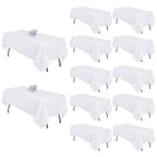 12 Pack 60 x 102 Inch Black Tablecloths for 6 Foot Rectangle Tables