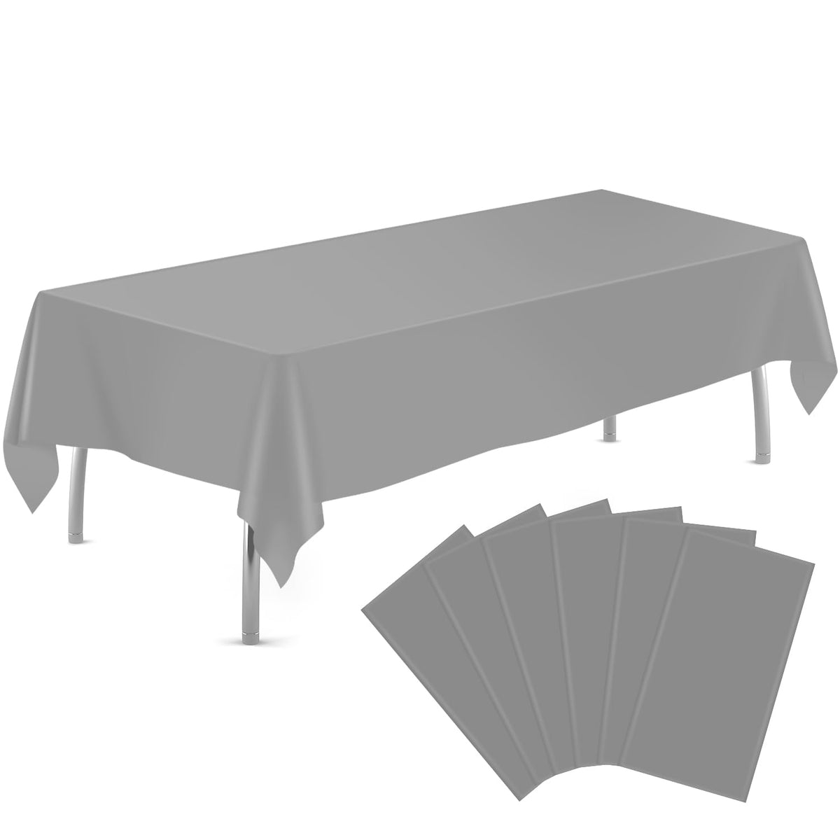 tujol Pink and White Checkered 6 Pack Plastic Table Cloth 54" x 108"