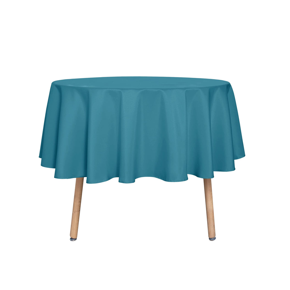 sancua 90 Inch Round Tablecloth Fit 30-72 Inch Tables, White 6 Pack Circle