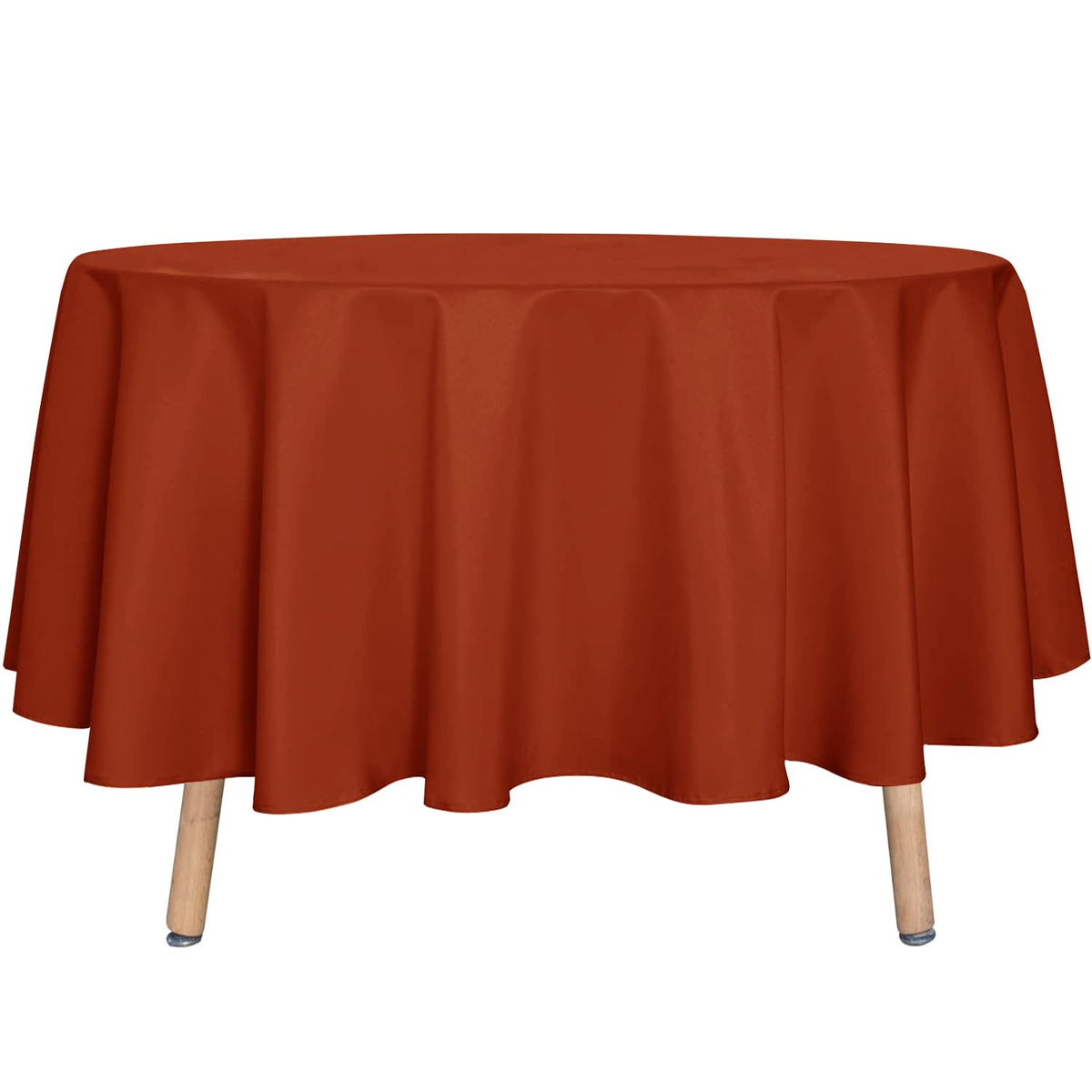 sancua 90 Inch Round Tablecloth Fit 30-72 Inch Tables, White 6 Pack Circle