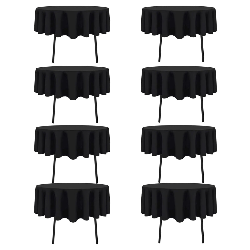 Black Tablecloths Rectangle 60 x 102 Inch, 12 Pack