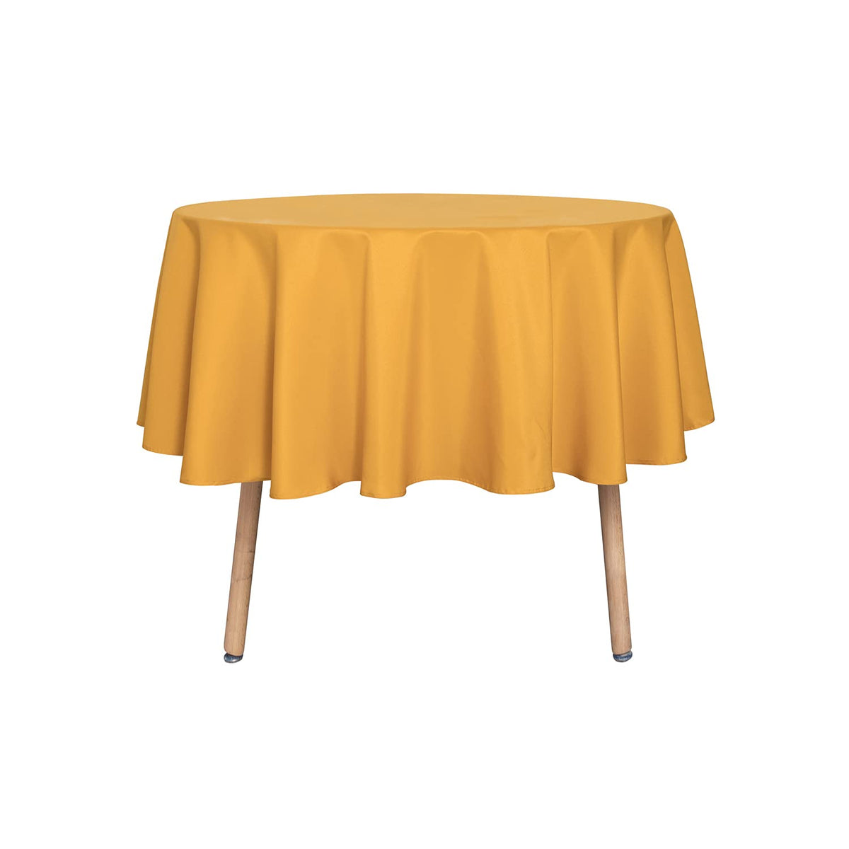 sancua 90 Inch Round Tablecloth Fit 30-72 Inch Tables, White 6 Pack Circle