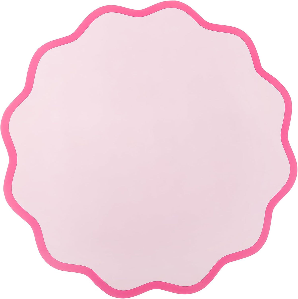 50 Pcs Pink Scalloped Paper Placemats, Disposable Wavy Edge Table Mats