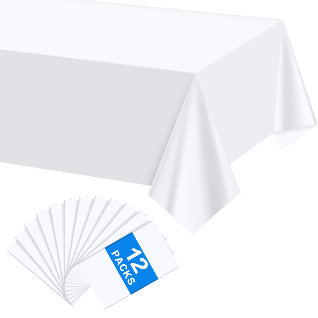mwellewm 6Pc Plastic Table Cloth Disposable Tablecloth for Rectangle Tables