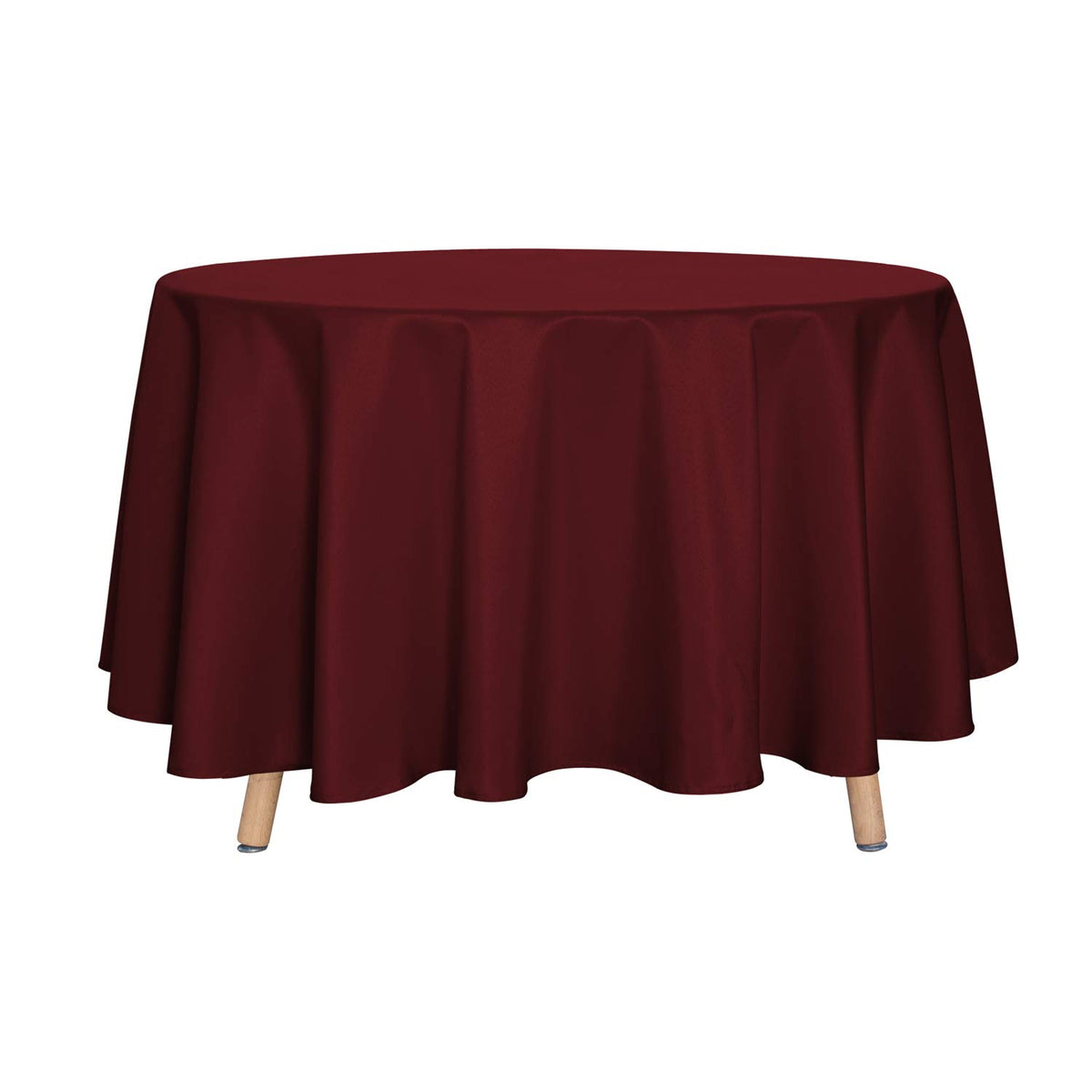 sancua 90 Inch Round Tablecloth Fit 30-72 Inch Tables, White 6 Pack Circle