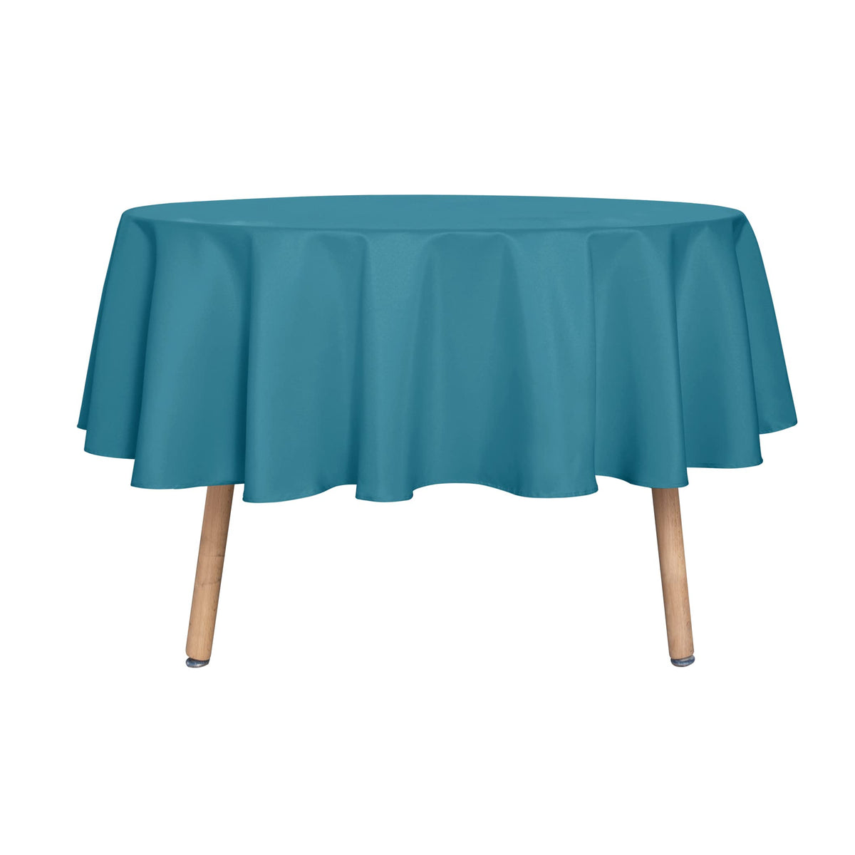 sancua 90 Inch Round Tablecloth Fit 30-72 Inch Tables, White 6 Pack Circle