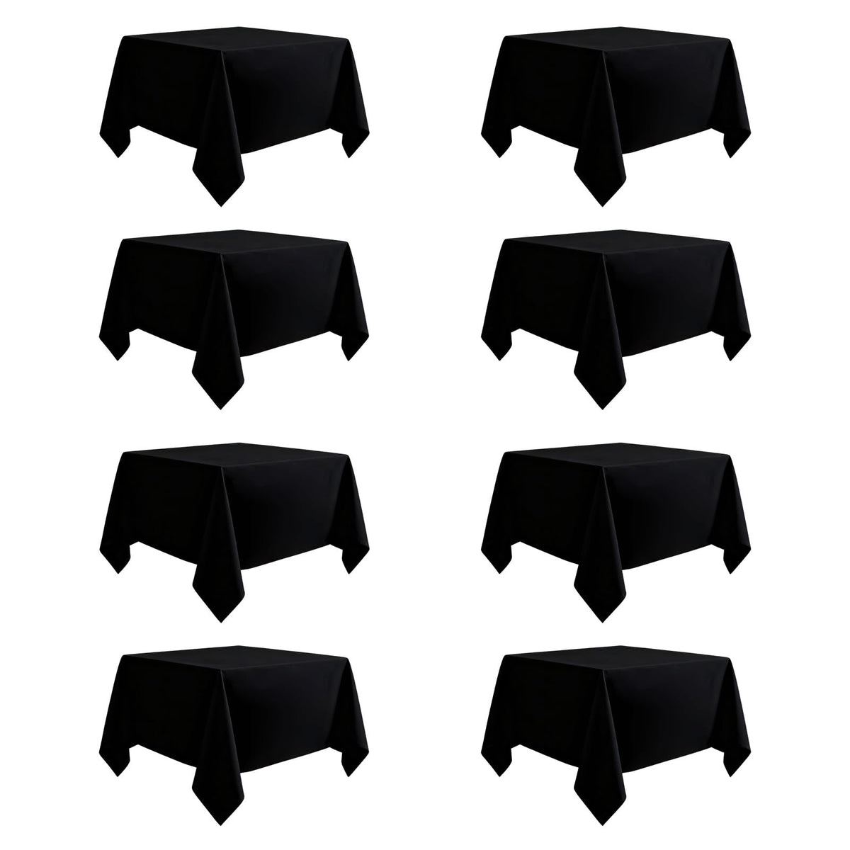 Black Tablecloths Rectangle 60 x 102 Inch, 12 Pack