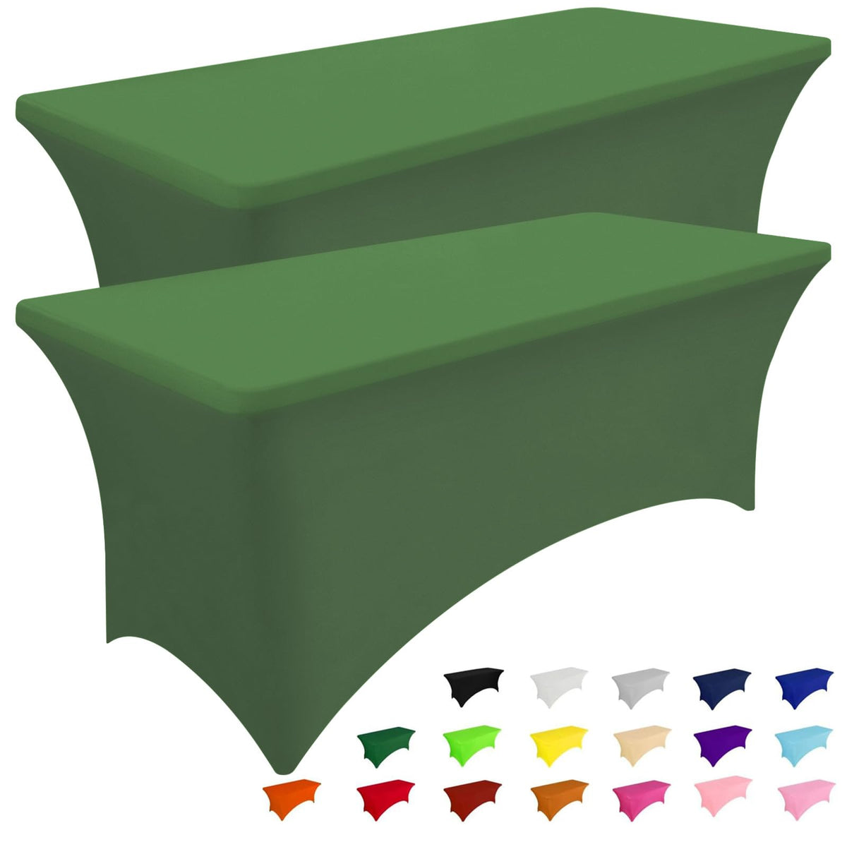 Smiry 2 Pack Spandex Table Cloth 6FT, Elastic Fitted Black Tablecloth