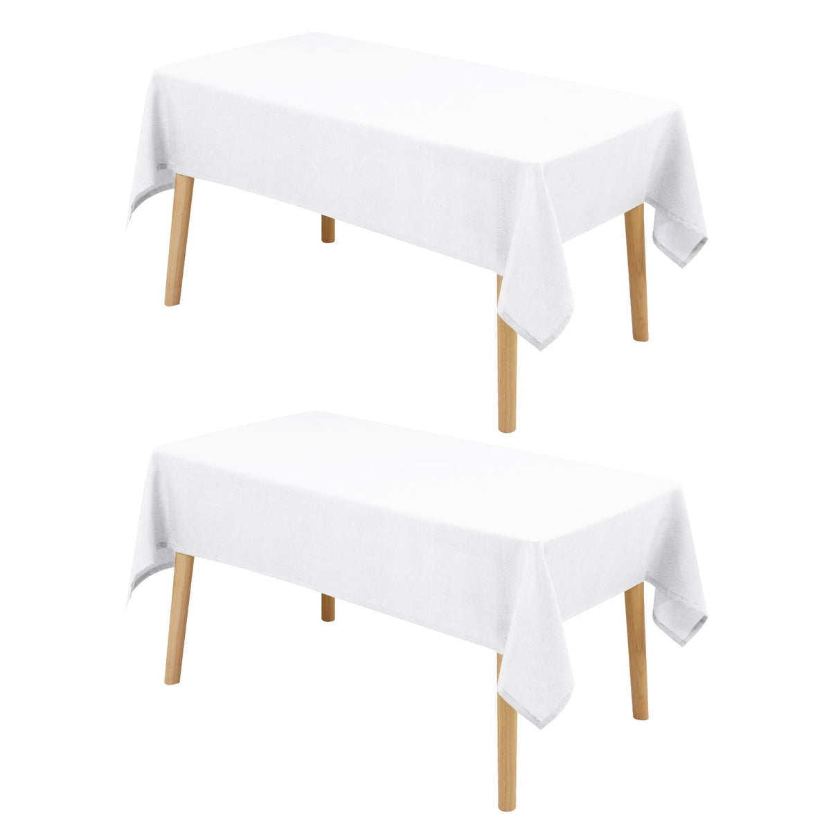 Hiasan Beige Faux Linen Rectangle Tablecloth 54 x 80 Inch for Dining Room