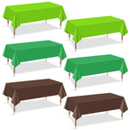 mwellewm 6Pc Plastic Table Cloth Disposable Tablecloth for Rectangle Tables