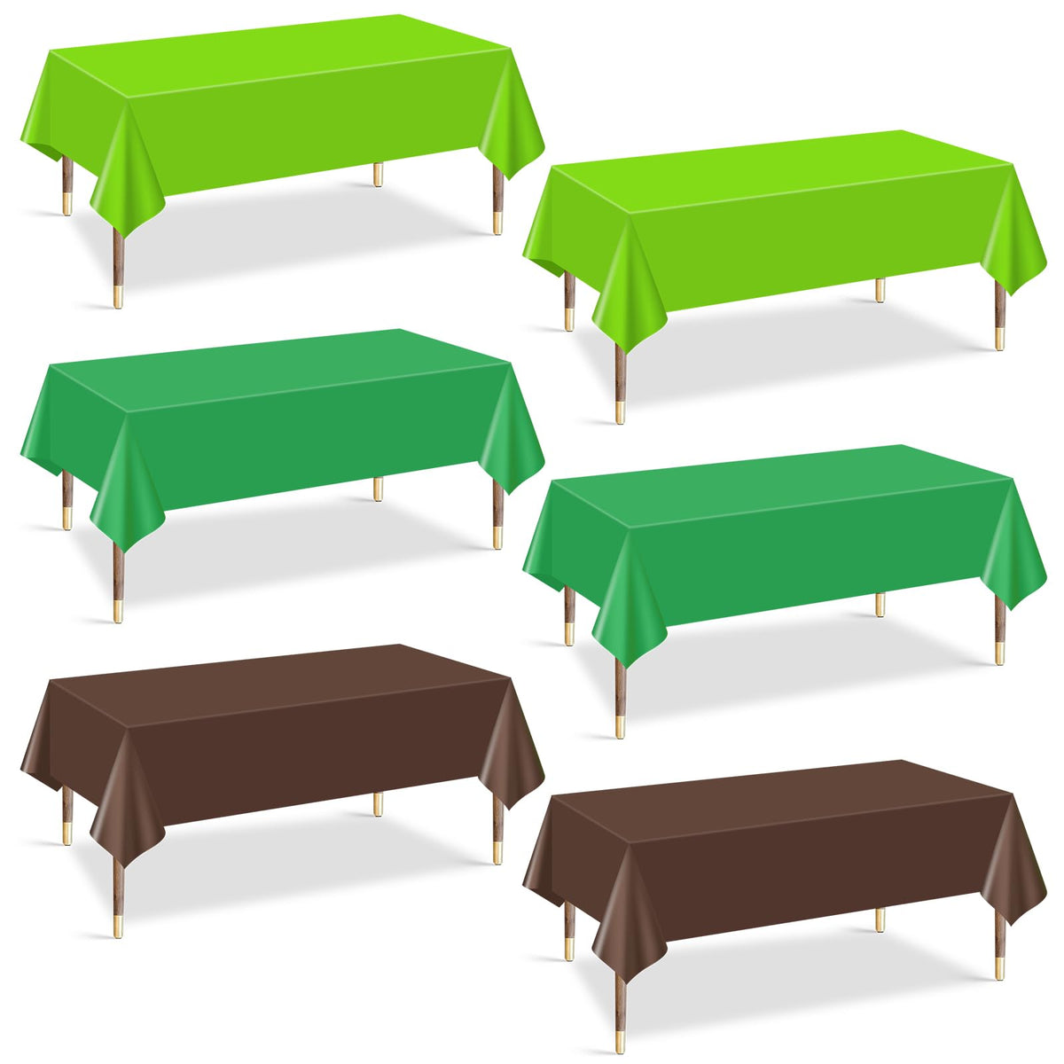 mwellewm 6Pc Plastic Table Cloth Disposable Tablecloth for Rectangle Tables