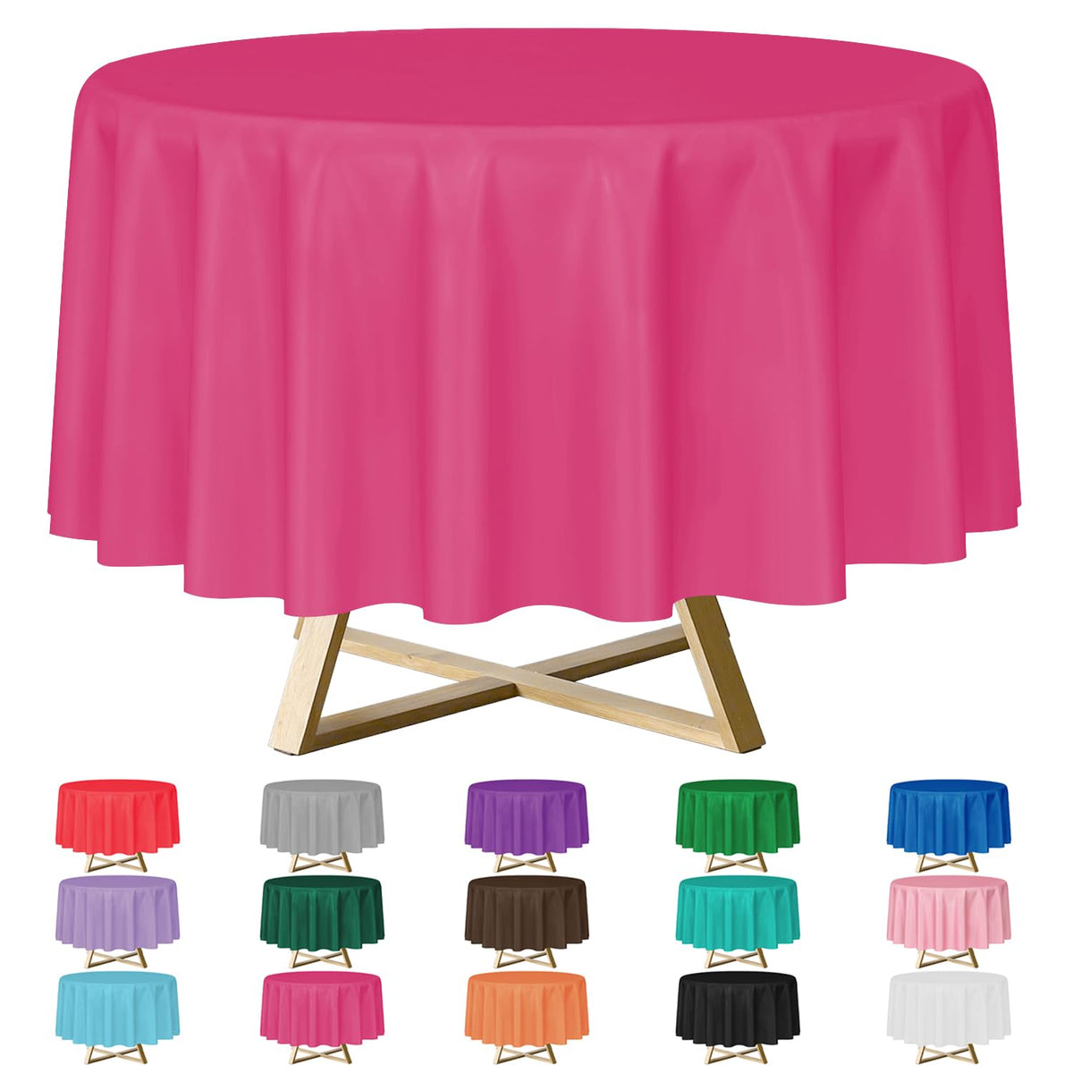 YSYJ 12 Pack Beige 54 x 108 Inch Disposable Plastic Tablecloths Rectangular Table Cloth Plastic Table Cover for Parties