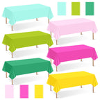 mwellewm 6Pc Plastic Table Cloth Disposable Tablecloth for Rectangle Tables