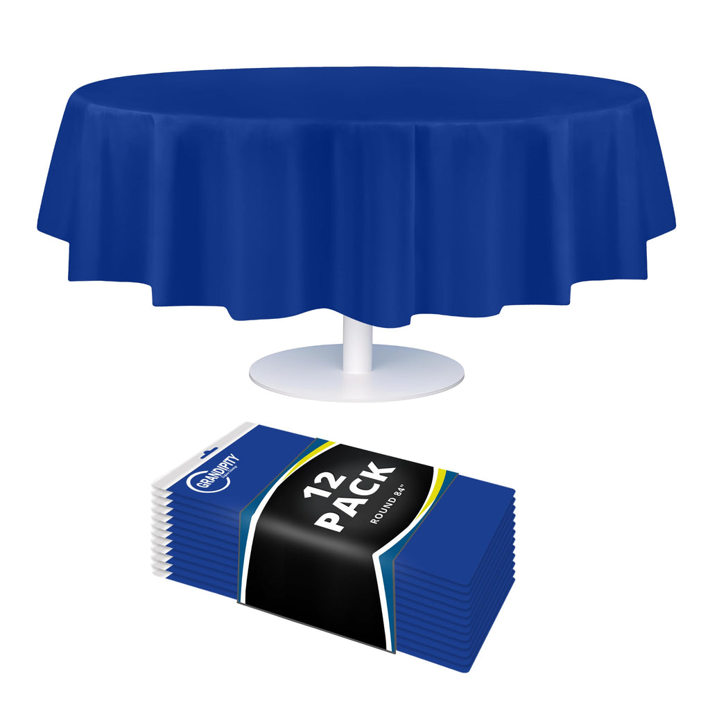 Grandipity Plastic Table Cloth Disposable 12 Pack 54” x 108” Rectangle