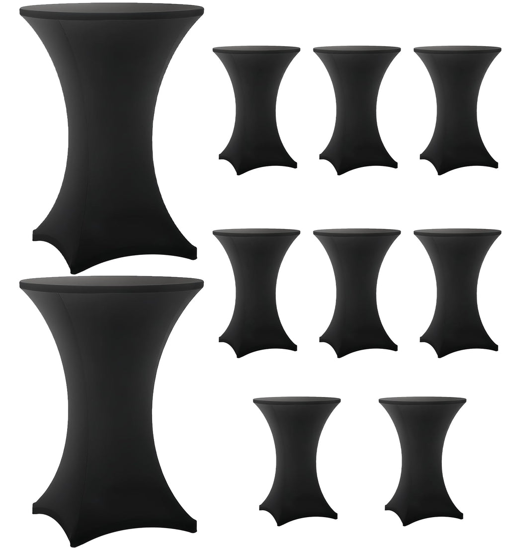 Cocktail Table Covers - 6 Pack 32x43 Inch Table Cloth - Black