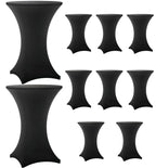 Cocktail Table Covers - 6 Pack 32x43 Inch Table Cloth - Black