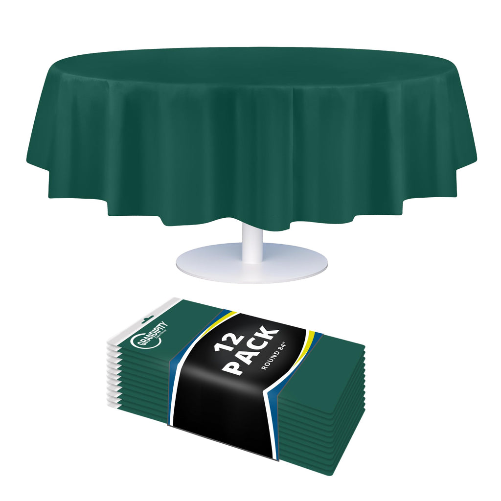 Grandipity Plastic Table Cloth Disposable 12 Pack 54” x 108” Rectangle