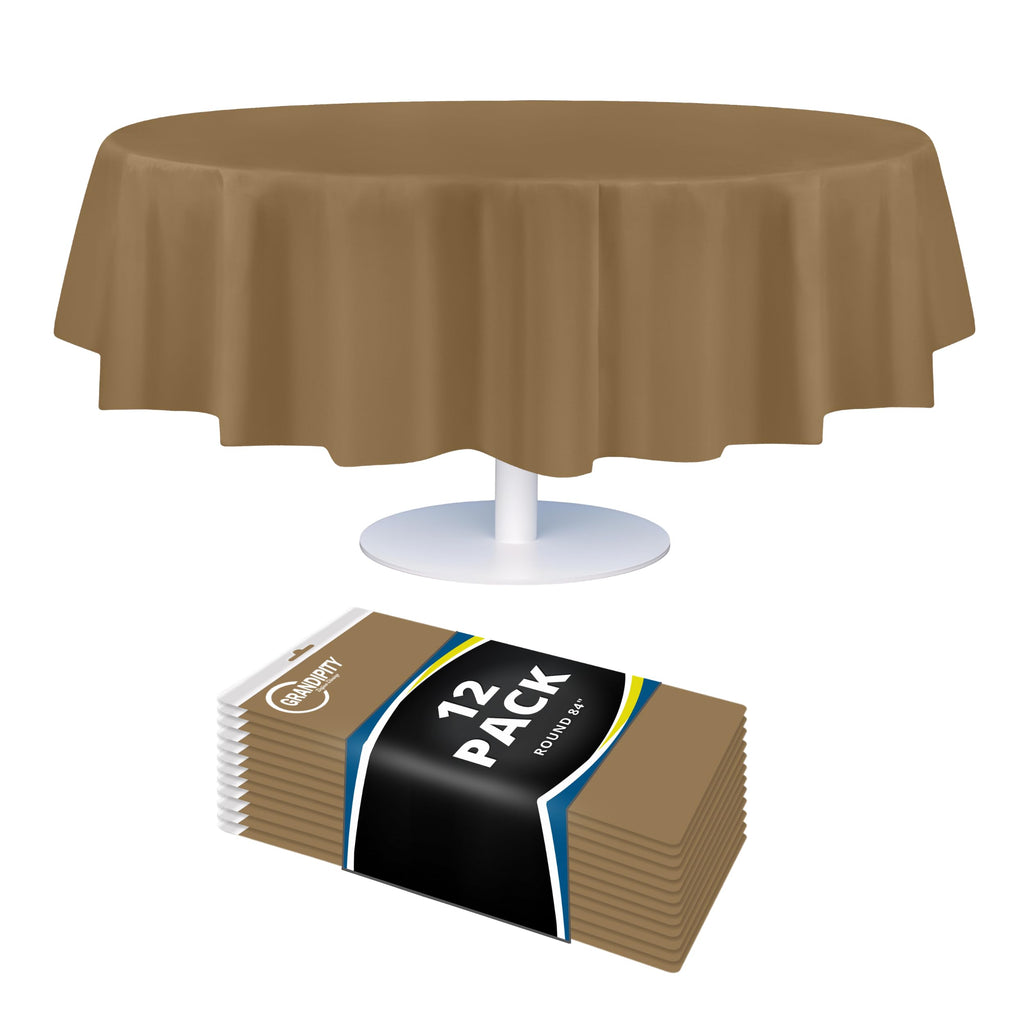 Grandipity Plastic Table Cloth Disposable 12 Pack 54” x 108” Rectangle