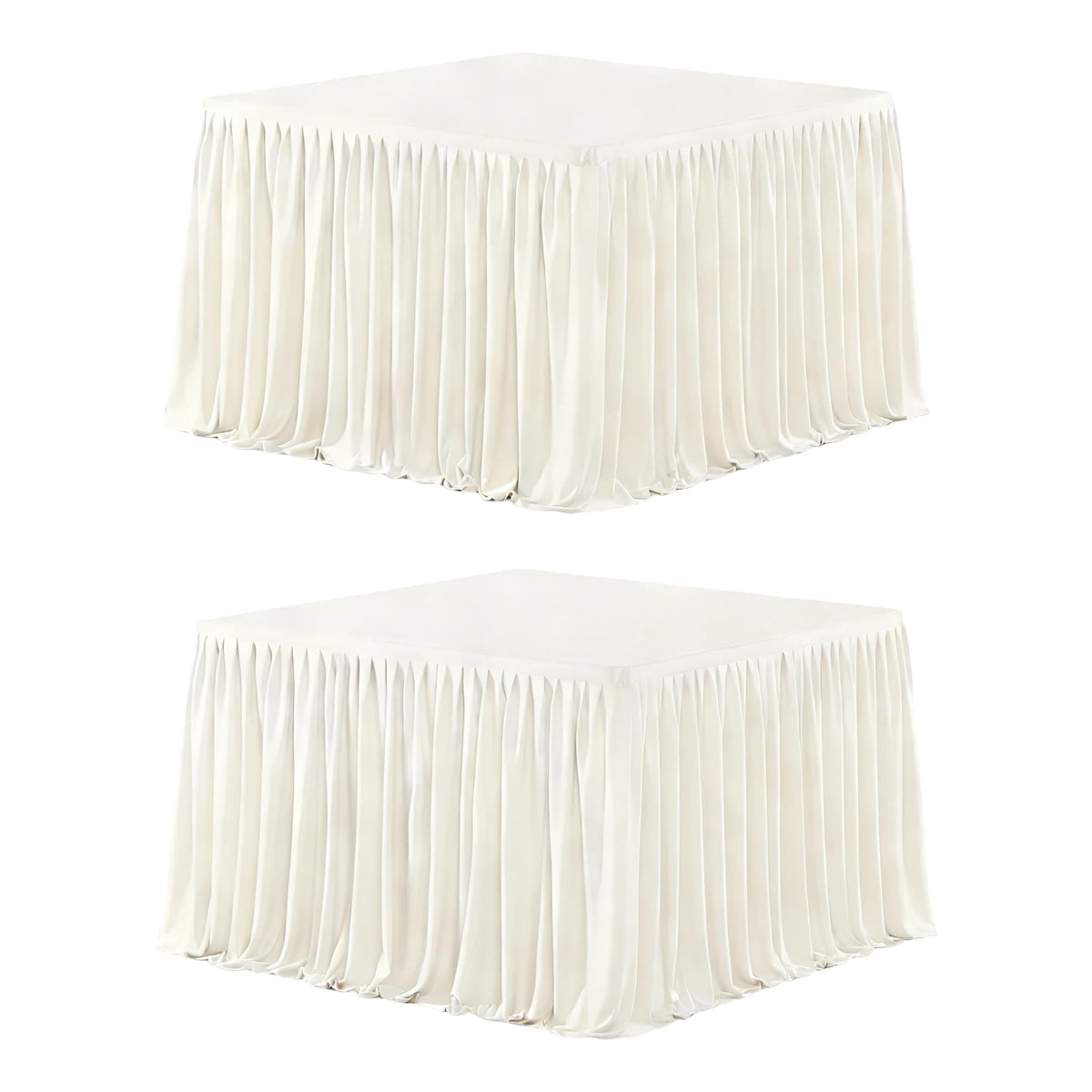 Wish Care 2 Pack Champagne Rectangle Table Clothes for 6 Foot Tables, Polyester Fitted Tablecloths 6t Stretch Table Cover for Wedding, Birthday, Parties, Trade Show, Craft Show