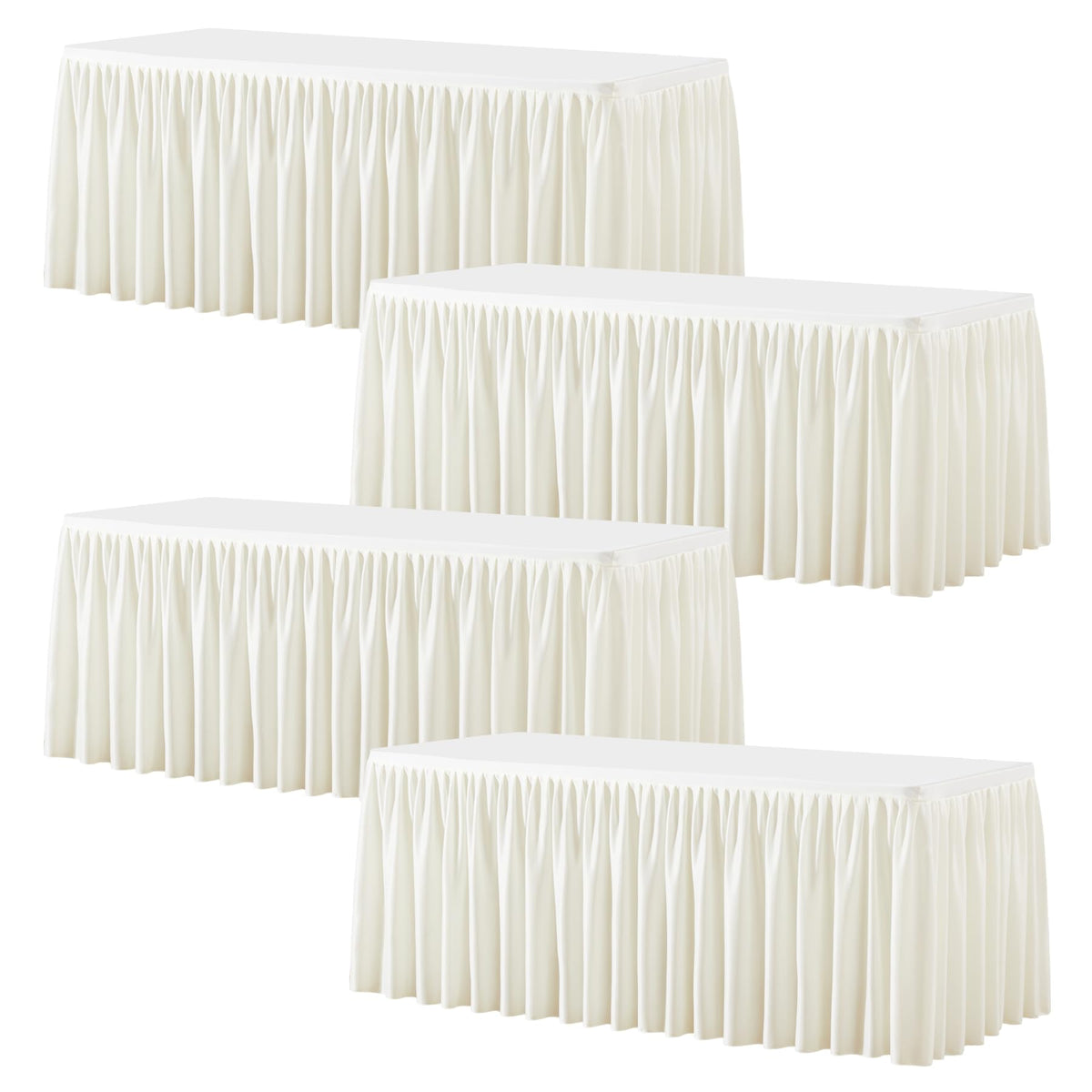Wish Care 2 Pack Champagne Rectangle Table Clothes for 6 Foot Tables, Polyester Fitted Tablecloths 6t Stretch Table Cover for Wedding, Birthday, Parties, Trade Show, Craft Show