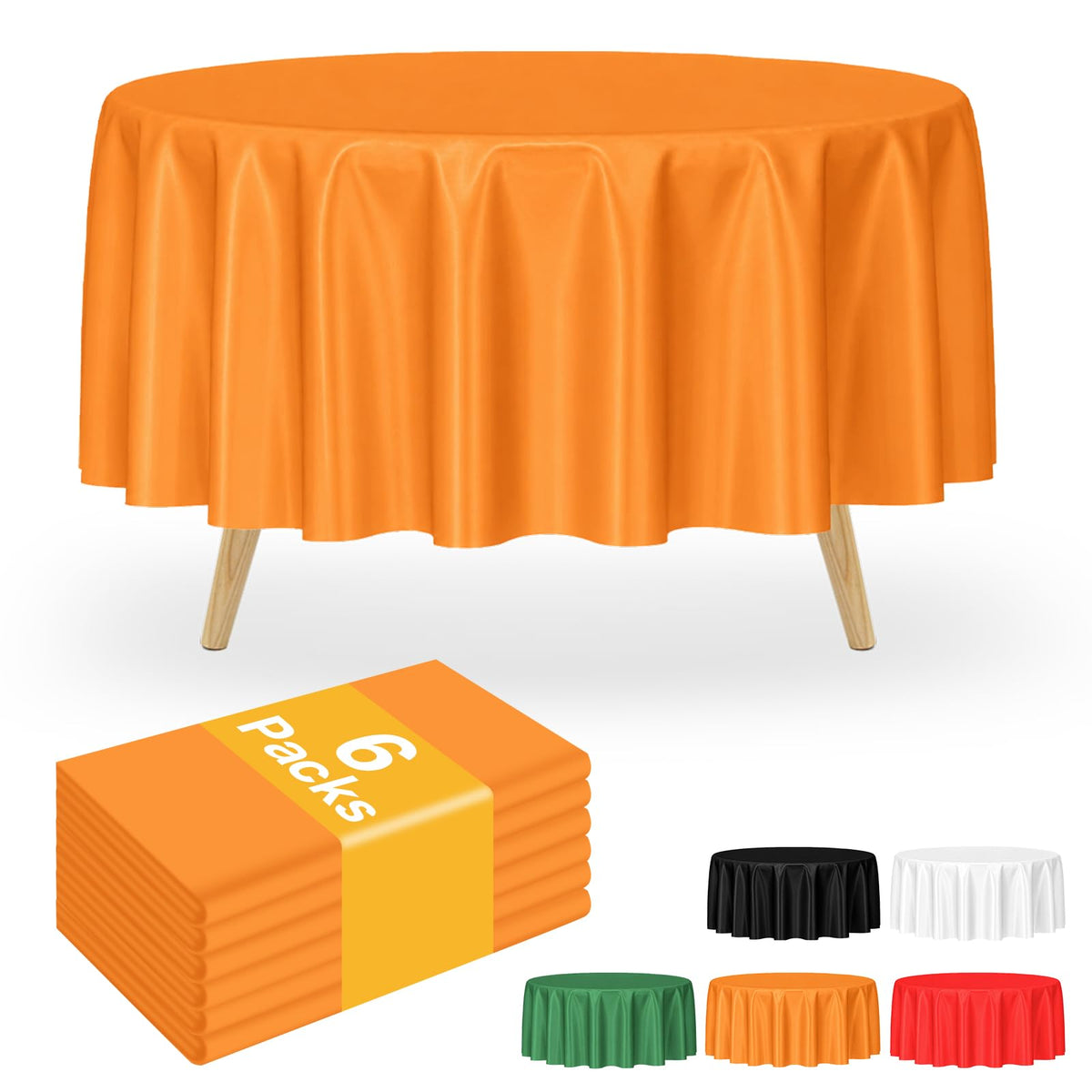 mwellewm 6Pc Plastic Table Cloth Disposable Tablecloth for Rectangle Tables