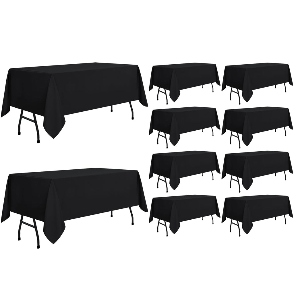 sancua White Table Cloths Rectangular, 8 Pack 90x132 Inch Tablecloths