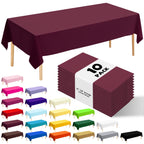 10 Pack Silver Grey Plastic Tablecloth 54x108 Inch Disposable Waterproof Rectangle Table Cover for Party Birthday Wedding Picnic Outdoor