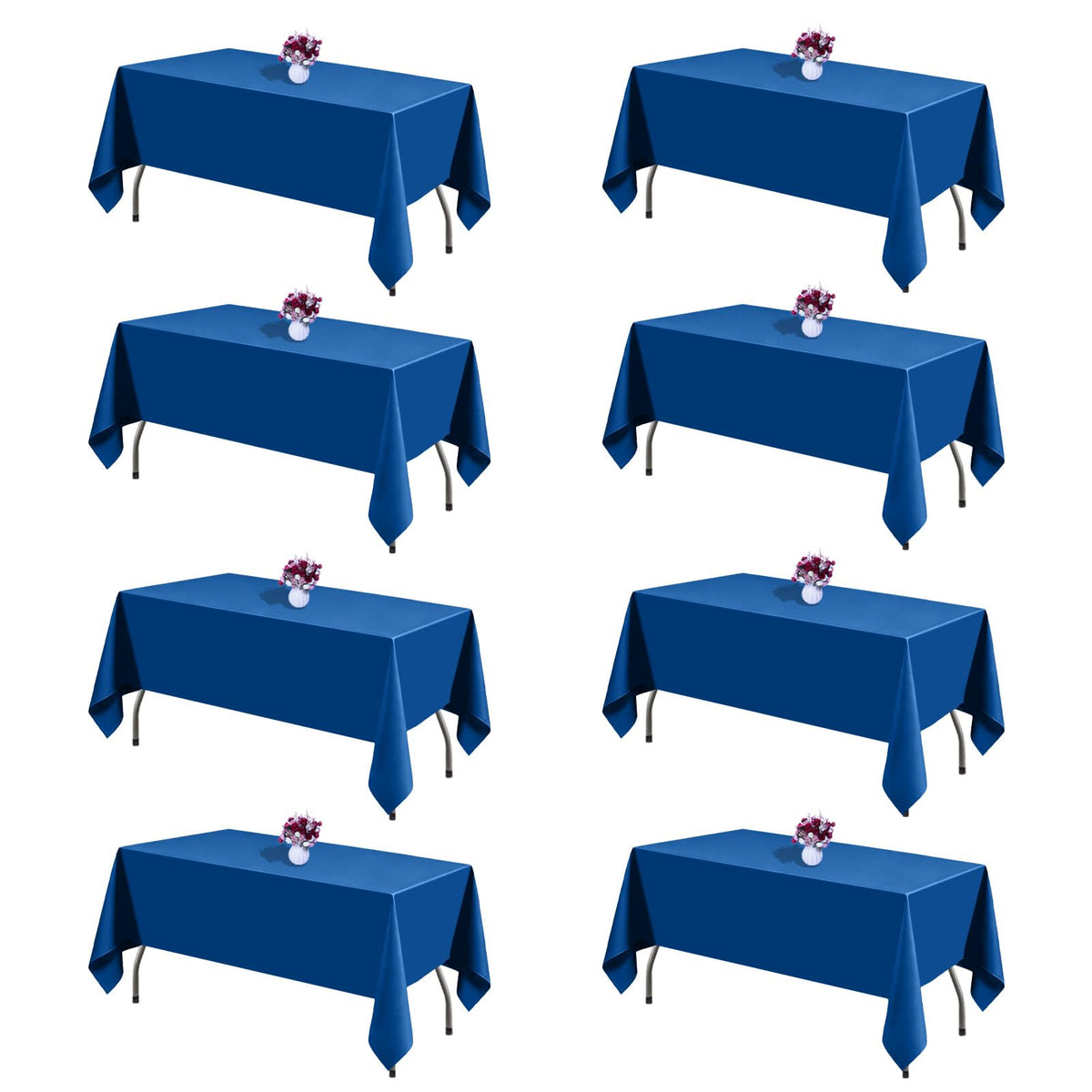 Black Tablecloths Rectangle 60 x 102 Inch, 12 Pack
