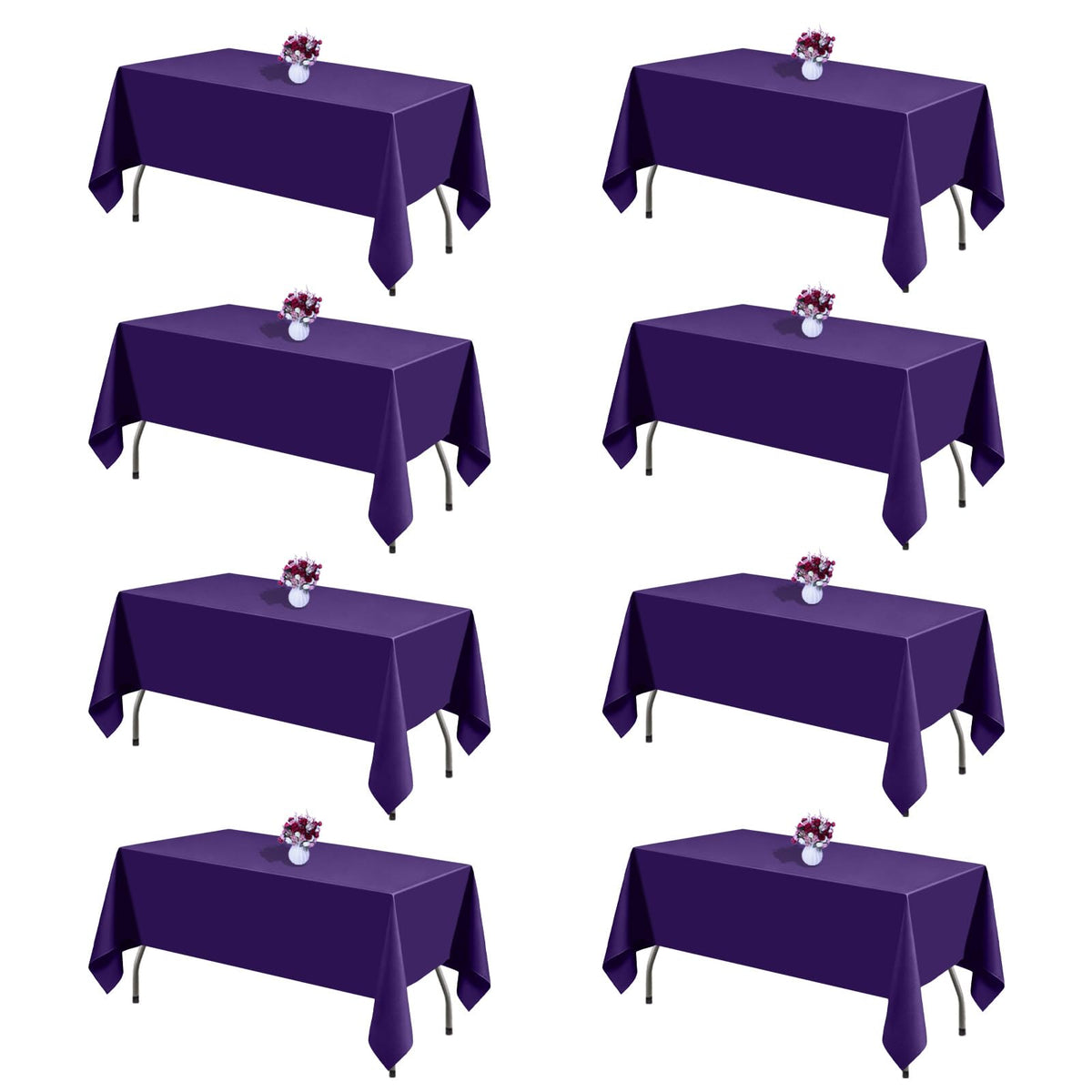 Black Tablecloths Rectangle 60 x 102 Inch, 12 Pack